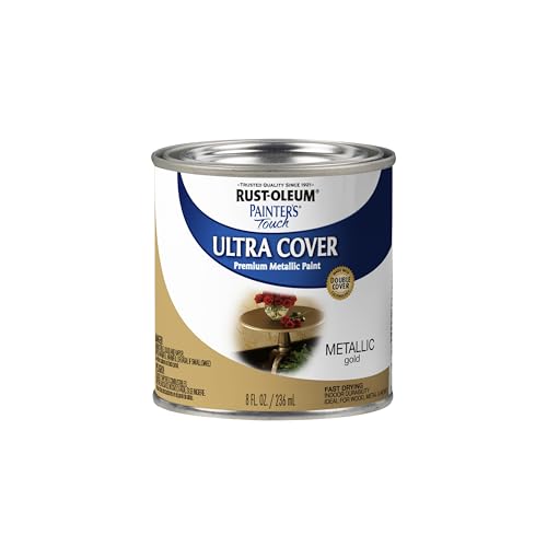 Rust-Oleum 240287 Brush On Paint Painter's Touch Satin, HP, 8 Fl Oz (Pack of 1), Metallic Gold, 11