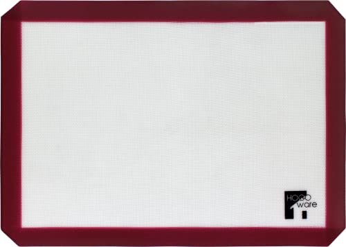 HOGOware | (16.5” x 11.6”) Non-Stick Reusable Silicone Baking Mats | Heat and Cold Resistant | Brick Red