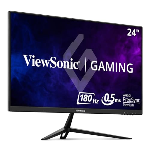 ViewSonic VX2428 24 Inch Gaming Monitor 180hz 0.5ms 1080p IPS with FreeSync Premium, Frameless, HDMI, and DisplayPort Inputs