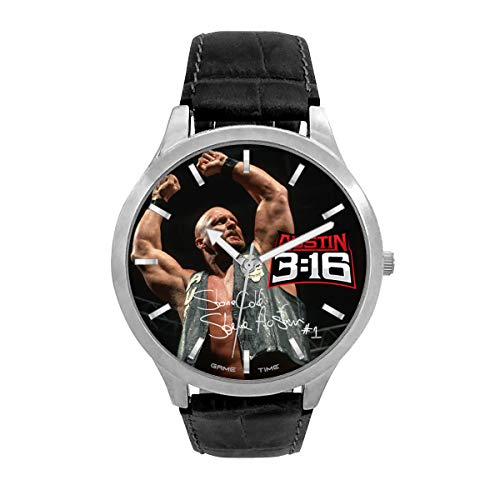 Game Time WWE Steve Austin Watch – Pioneer Series – Black Leather Band