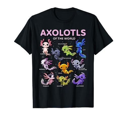 Axolotl Shirt Kawaii Axolotls of the World Axolotl Animals T-Shirt