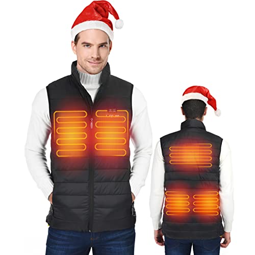 LEAPSEE Heated Vest for Men with Battery Pack Included, Lightweight Electric Heated Jacket, USB Rechargeable for Outdoor
