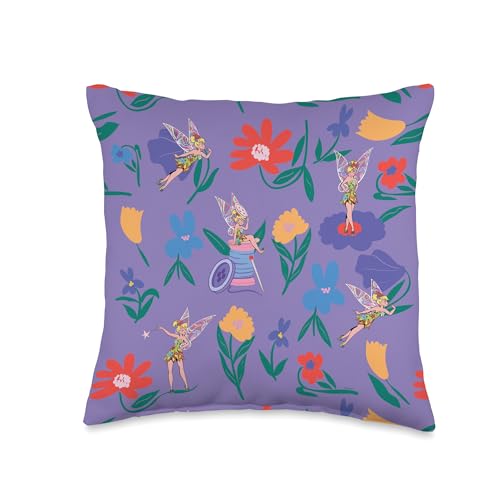 Disney Princess Tinker Bell Flowers and Fairy Magic Throw Pillow, 16x16, Multicolor
