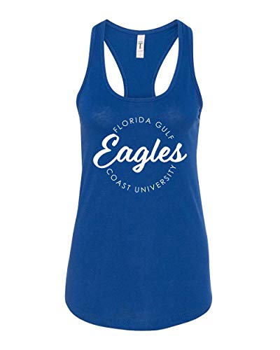 CreateMyTee | Florida Gulf Coast University Circular 1 Color Ladies Tank Top | (Royal, Small)