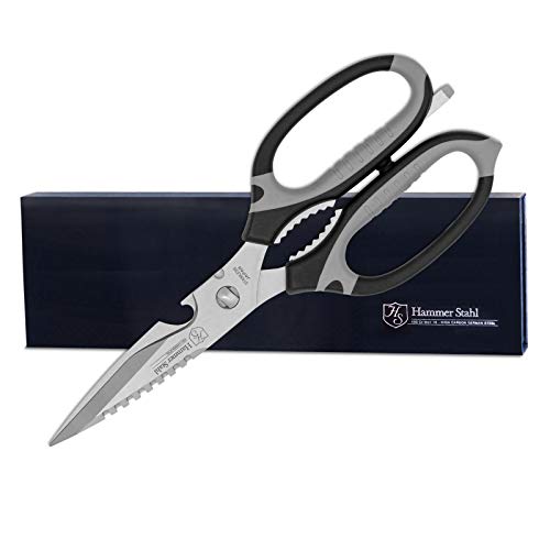 Hammer Stahl Kitchen Scissors | Kitchen Shears Heavy Duty Poultry Shears | Kitchen Shears Dishwasher Safe | Stainless Steel Kitchen Scissors Come Apart for Cleaning | Sharp Kitchen Scissors