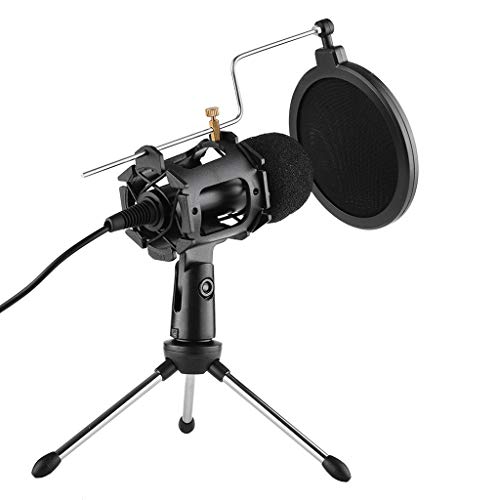 N/A Video Microphone Kit 3.5mm Plug Home Stereo MIC Desktop Tripod for PC Video Chatting Gaming Podcast Recording