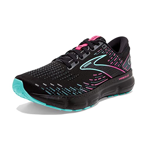 Brooks Women's Glycerin 20 Neutral Running Shoe - Black/Blue Light/Pink - 8 Medium