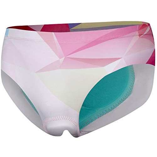 NOOYME Women Bike Underwear Gel 3D Padded Printed Design Bicycle Briefs Cycling Underwear Shorts (Medium Pink)