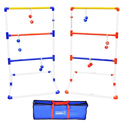 GoSports Premium Ladder Toss Outdoor Game Set with 6 Bolo Balls, Travel Carrying Case and Score Trackers - Choose Between Standard and Giant Size Sets