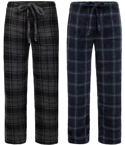 Alexander Del Rossa Men's 2-Pack Warm Fleece Pajama Pants, Lounge Bottoms, Pack 1 Size M (A0328PK1MD)