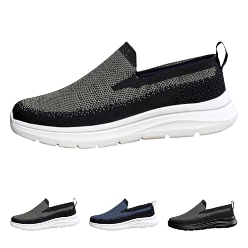 Shengsospp Mens Non Slip Walking Sneakers Breathable Lightweight Fashion Sneakers Comfortable Lightweight Casual Tennis Black, 10