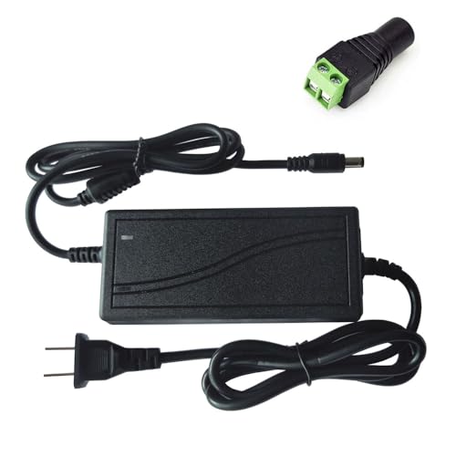 Henxlco AC100-240V to DC 5V 10A 50W Power Supply Adapter Converter Transformer with 5.5 x 2.5mm Plug for LED Strip Light，CCTV Security Camera System