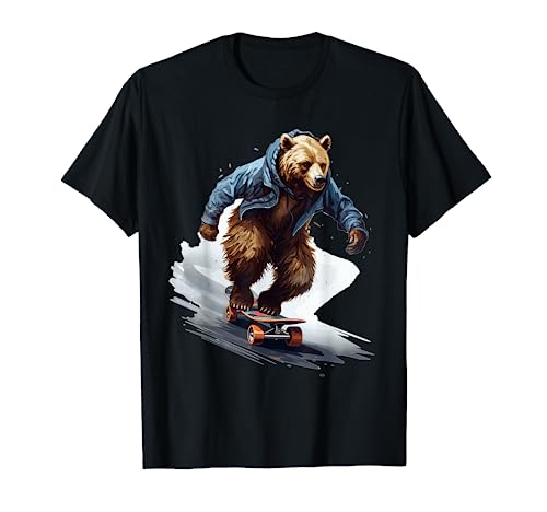 Grizzly Skater - Skateboard Skateboarder Skateboarding T-Shirt
