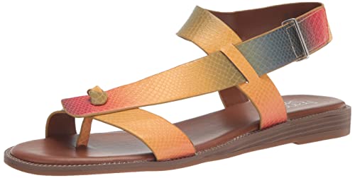 Franco Sarto Womens Glenni Ankle Strap Flat Sandals, Multi, 8.5