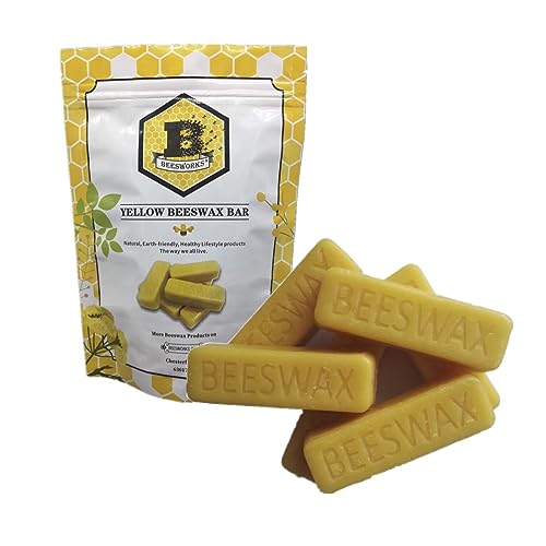 Beesworks Yellow Beeswax Bars (6 oz) | 100% Pure, Cosmetic Grade, Triple-Filtered Beeswax for DIY Skin Care, Lip Balm, Lotion and Candle Making (1 oz Bars - Pack of 6)