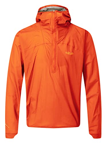 RAB Men's Phantom Waterproof Breathable Pull-On Jacket for Road & Trail Running - Firecracker - Medium