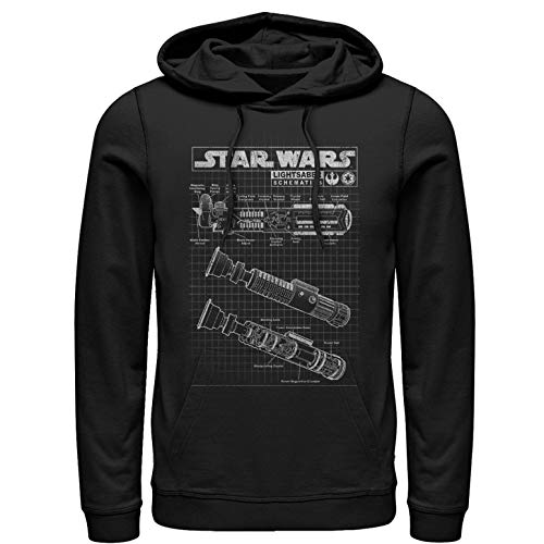 Men's Star Wars Lightsaber Diagram Pull Over Hoodie - Black - X Large