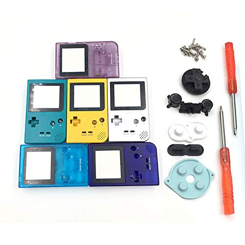 Full Housing Case Cover Housing Shell Replacement for Gameboy Pocket Game Boy Pocket Console GBP Shell Case with Buttons Kit (Clear Light Blue)