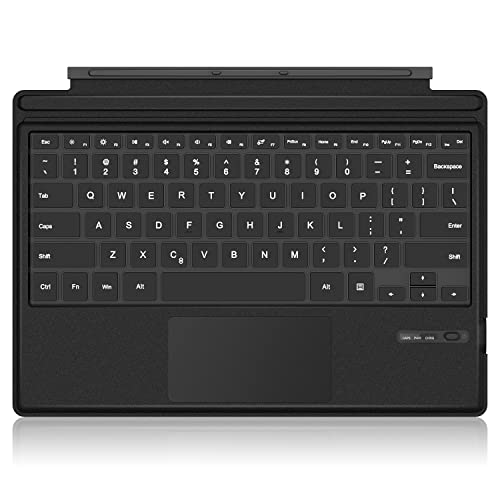 TOMSENN Surface Pro 6 / Surface Pro 5 (Pro 2017) / Pro 4 / Pro 3 Type Cover, Lightweight Slim Wireless Bluetooth Keyboard Two Button Trackpad Built-in Rechargeable Battery, Gray