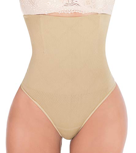 Hioffer 328 Women Waist Cincher Girdle Tummy Slimmer Sexy Thong Panty Shapewear Nude