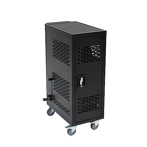Pearington 16MINI-01KD 16-Device Classroom and Office Mobile Charging Storage Cart for Ipads, Chromebooks and Laptops, 34' x 20' Size