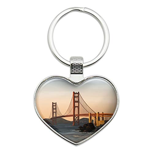 GRAPHICS & MORE Golden Gate Bridge San Francisco Keychain Heart Love Metal Key Chain Ring