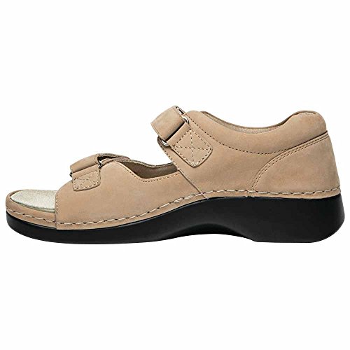 Propét womens W0089 Pedic Walker flats sandals, Dusty Taupe Nubuck, 9 XX-Wide US
