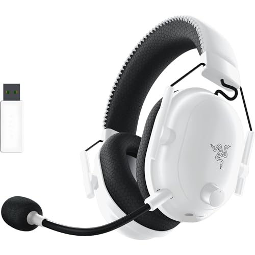 Razer BlackShark V2 Pro Wireless Gaming Headset: THX 7.1 Spatial Surround Sound - 50mm Drivers - Detachable Mic - for PC, PS5, PS4, Switch, White