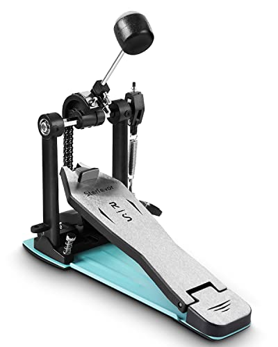 Starfavor Bass Drum Pedal, Double-chain Drive Kick Pedal with Bass Drum Beater and Solid Footboard, Suitable for Electric Drum Set or Acoustic Drum Kit, ST-900 RISING