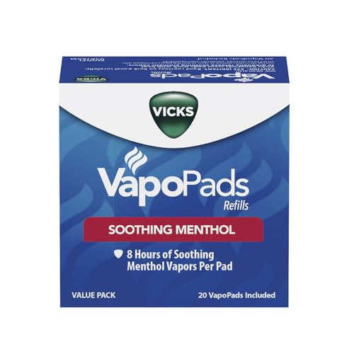 Vicks VapoPads, 20 Count – Soothing Menthol Vapor Pads for Vicks Humidifiers, Vaporizers, Waterless Vaporizers, and Plug-Ins, VSP-19