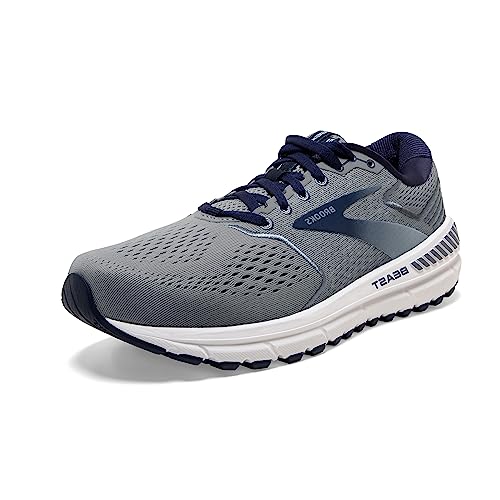 Brooks Men's Beast '20 Supportive Running Shoe - Blue/Grey/Peacoat - 11.5 Wide