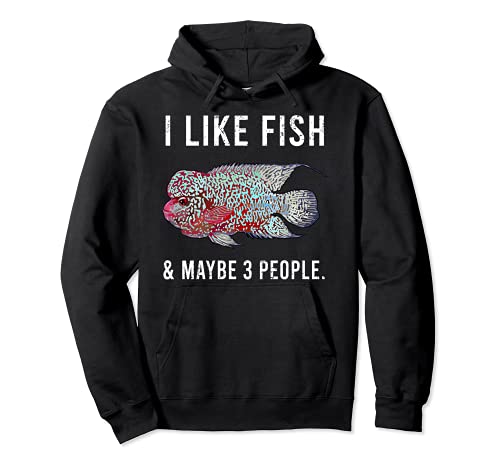 Funny I Like Flowerhorn Cichlids Fish And Maybe 3 People Pullover Hoodie
