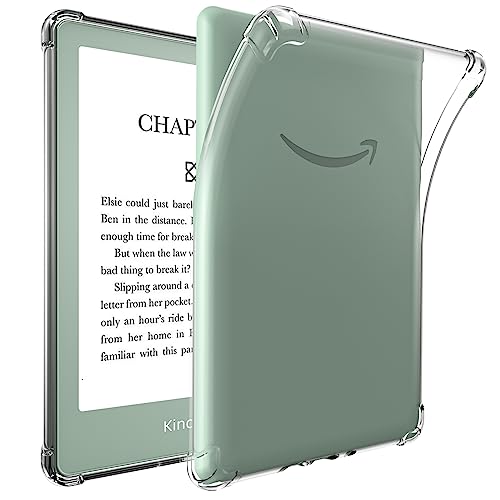 HotBag Clear Kindle Case for 6.8 All-New Kindle Paperwhite 11th Generation 2021 and Signature Edition TPU Back Cover, Ultra Slim Lightweight Flexible Transparent TPU Soft Skin Bumper Kindle Cover