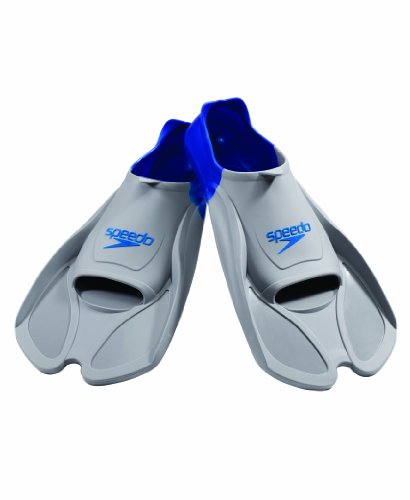 Speedo unisex-adult Swim Training Fins Biofuse,Grey/Navy,XXL - Men's Shoe size 13-14