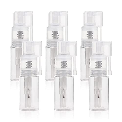 RMISODO 6 Pieces Powder Spray Bottle, 35ml Refillable Hair Fiber Applicator, Empty Dry Powder Cosmetics Bottles, Loose Powder Jars Container, Plastic Travel Bottle for Hair Salon Home Beauty