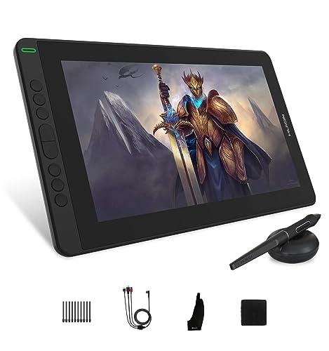 HUION KAMVAS 13 Drawing Tablet with Screen, 13.3-inch Art Tablet with Battery-Free Stylus Tilt, Full-Laminated Graphic Monitor for Drawing, Design, Photo Editing, Work with Mac, PC & Mobile, Black