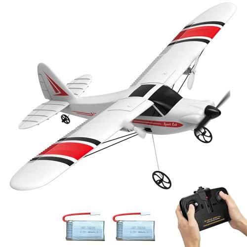 VOLANTEXRC RC Planes Sport Cub S2 for Kids, 2.4Ghz 2CH Remote Control Airlane Portable & Easy to Fly Outdoor Toy Gifts with Gyro Stabilizer for Beginner (762-2 Red)