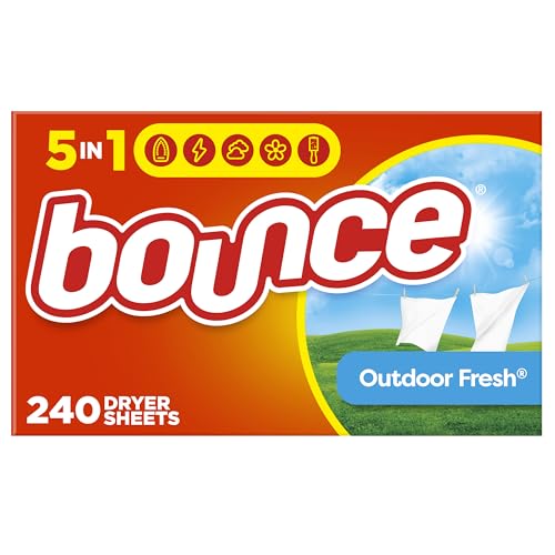 Bounce Dryer Sheets Laundry Fabric Softener, Outdoor Fresh, 240 Count