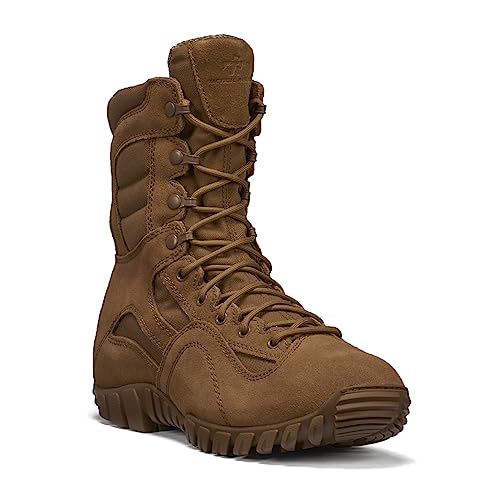 Tactical Research Khyber TR550 8 Inch Combat Boots for Men - Lightweight Hot Weather Multi-Terrain Army OCP ACU Coyote Brown Leather and Nylon with Vibram Traction Outsole, Coyote - 9.5 Wide
