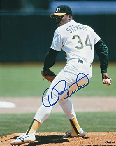 Autographed Dave Stewart 8x10 Oakland A's Photo