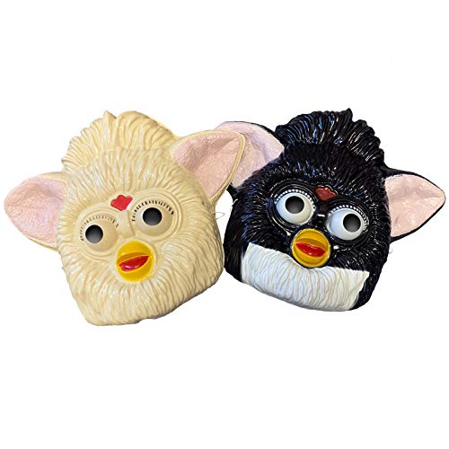 JS & Caren Furby Masks Set of 2 White & Black PVC Mask Size Halloween Dress Up