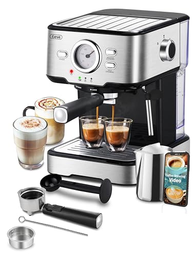 Gevi Espresso Machine 20 Bar, Professional Espresso Maker with Milk Frother Steam Wand, Compact Semi-Automatic Espresso Machines for Cappuccino, Latte, Gift for Dad or Mom