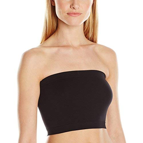 SUGARLIPS Women's Seamless Crop Tube Top, Black, One Size