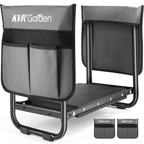 KVR Garden Kneeler and Seat, 2024 Upgraded Heavy Duty Garden Bench Widened 10.2', Anti-Rust & Anti-Wear, Foldable Gardening Stool Prevents Back Pain Knees, Gift for Women Men Seniors Mom Dad