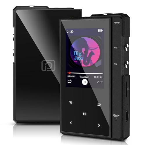 32GB MP3 Player with Bluetooth 5.0, Phinistec Z6 Portable Music Player with HD Speaker, Super Battery Life Digital Audio Player with FM Radio, E-Book, Voice-Recorder Player Supports up to 256GB