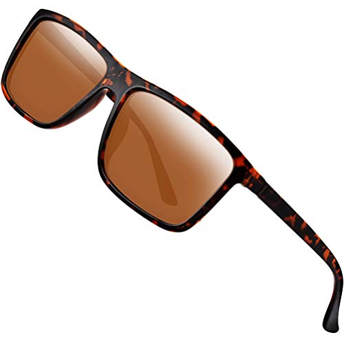 Polarized Sunglasses for Men Driving Mens Sunglasses Rectangular Vintage Sun Glasses For Men/Women Tortoise