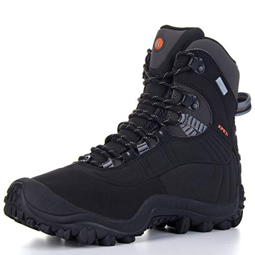 XPETI Hiking Boots Women Waterproof Lightweight Ankle Support Work Boot Black 8.5