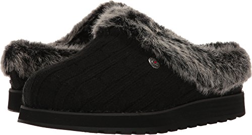 Skechers BOBS Women's Keepsakes - Ice Angel Slipper, Black, 7 W US