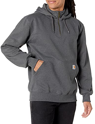 Carhartt Men's Rain Defender Loose Fit Heavyweight Quarter-Zip Sweatshirt, Carbon Heather, Medium