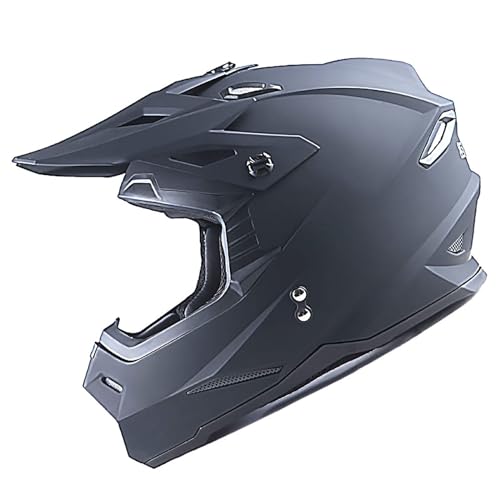 1Storm Adult Motocross Helmet BMX MX ATV Dirt Bike Four Wheeler Quad Motorcycle Full Face Helmet Racing Style: HF801 Matt Black